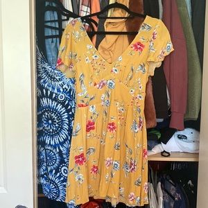 Xhilaration dress, yellow floral, size M